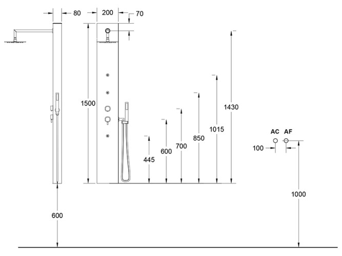 Душевая панель из Luxolid с текстурой RELAX DESIGN ELLE-Q bianco/ardesia