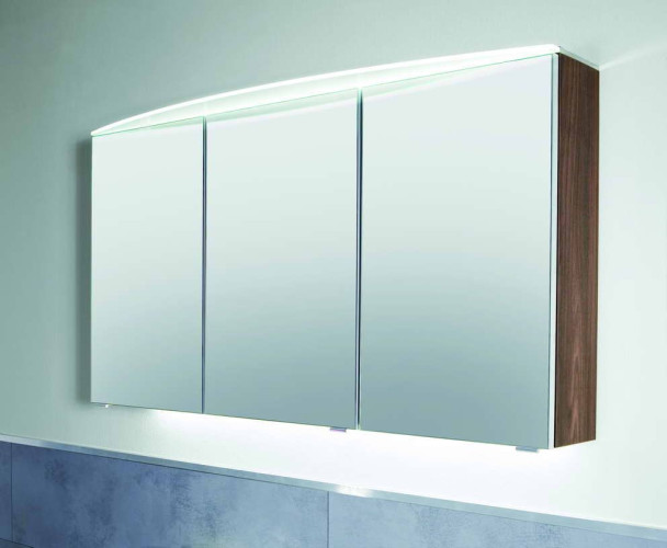 Puris Speed, зеркальный шкаф (3 двери) с LED подсветкой 1000 мм, цвет белый высокоглянцевый