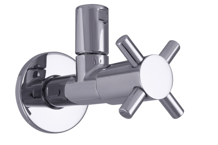 Schlosser Maya, угловой вентиль с компрессионной гайкой, подключение 1/2"х3/8", цвет хром