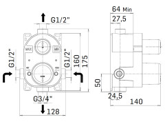 Внутренняя часть встраиваемого смесителя для душа MAMOLI PICO 271200000027