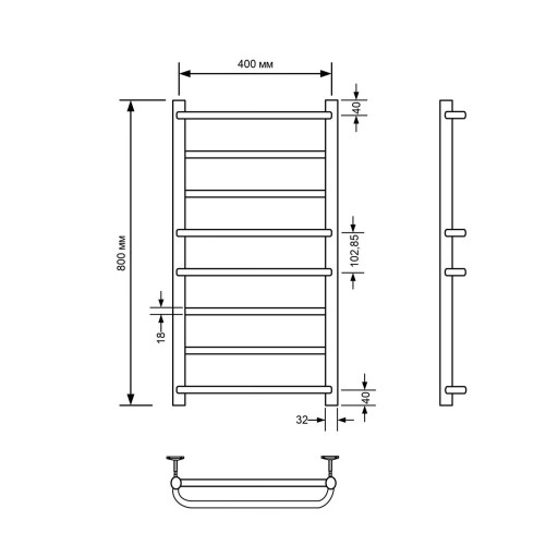 Полотенцесушитель водяной Comfysan Puro W-8 80/40, хром