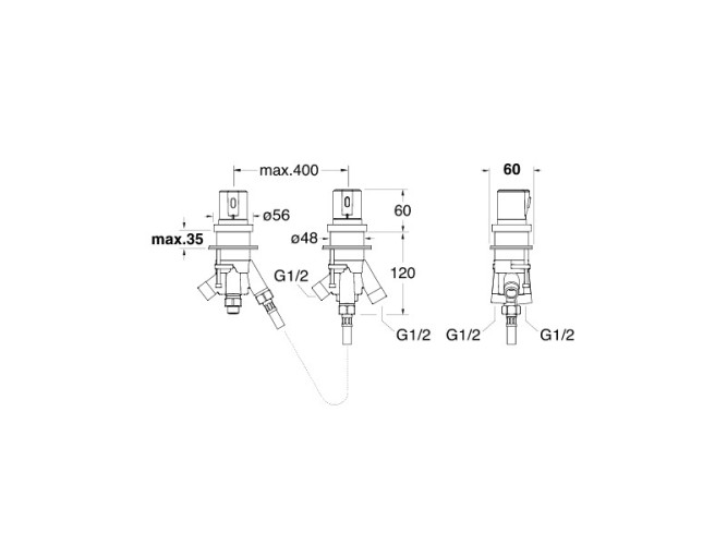 Смеситель на борт ванны термостатический CRISTINA THETA V XE14251