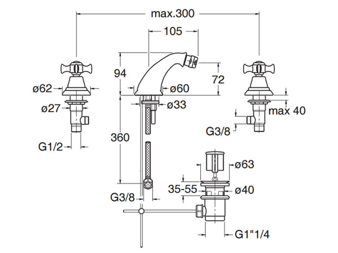 Смеситель для биде CRISTINA CANOVA CN33177