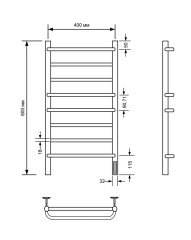 Полотенцесушитель электрический с/т Comfysan Puro EC-8 80/40, хром