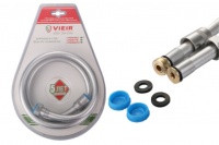 Шланг для душа 200см СИЛ.СЕРЫЙ (в блистере, 360°) ViEiR  (50/1шт)