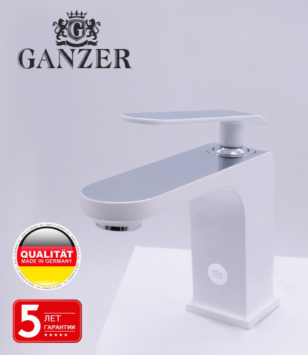 26011-F Смеситель для умыв. (БЕЛЫЙ) "GANZER"  (10/1шт)