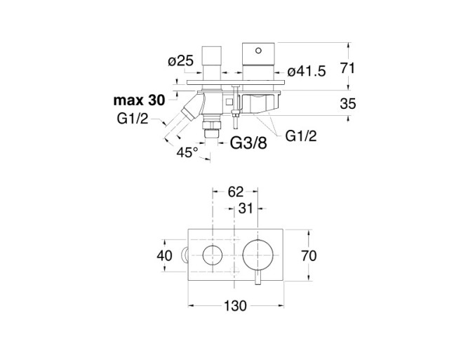 Смеситель на борт ванны CRISTINA TRICOLORE VERDE TV12951