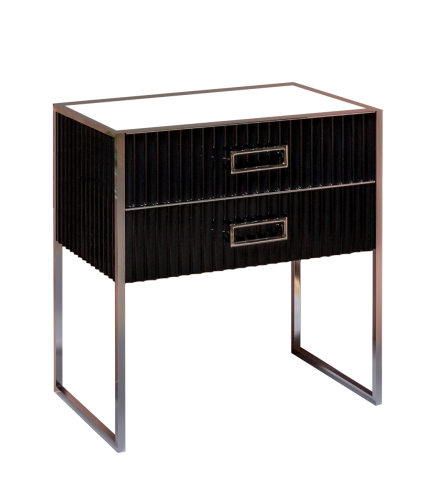 Тумба MONACO 80см h74см черная глянец + хром под раковину чашу