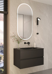 Тумба без раковины Vallessi 80*46cm АНТРАЦИТ мат. 2 полки,