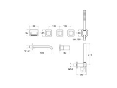 Наружные части смесителя для ванны CRISTINA ITALY IT16551