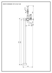 Emmevi Deco Ceramic, смеситель напольный с ручным душем для ванной, цвет хром