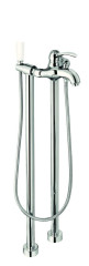 Emmevi Harmony, однорычажный напольный смеситель для ванны на 2-х ногах с душевым набором, цвет хром