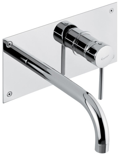 Emmevi Piper, встраиваемый в стену однорычажный смеситель для раковины на панели, без донного клапана, цвет хром