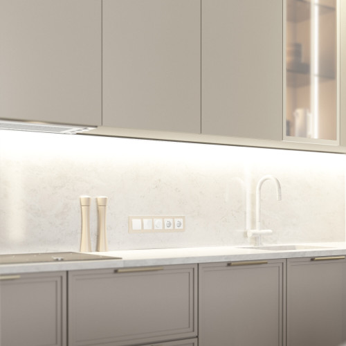 Рамка из стекла на 5 постов Senso шампань soft-touch W0053111