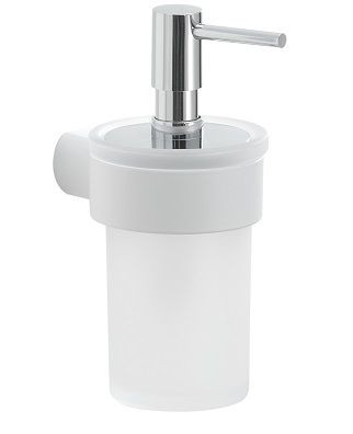 Gedy Pirenei, настенный стеклянный дозатор с пластиковой помпой, цвет белый матовый