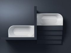 Ванна акриловая угловая пристенная DX матовая TREESSE CORA V057BO DX