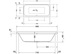 Ванна гидромассажная встроенная DURAVIT HAPPY D.2 760315000CP1000