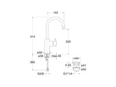 Смеситель для раковины CRISTINA TRICOLORE VERDE TV22692