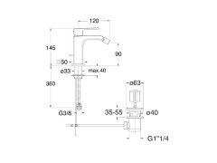 Смеситель для биде CRISTINA QUADRI S QS32177