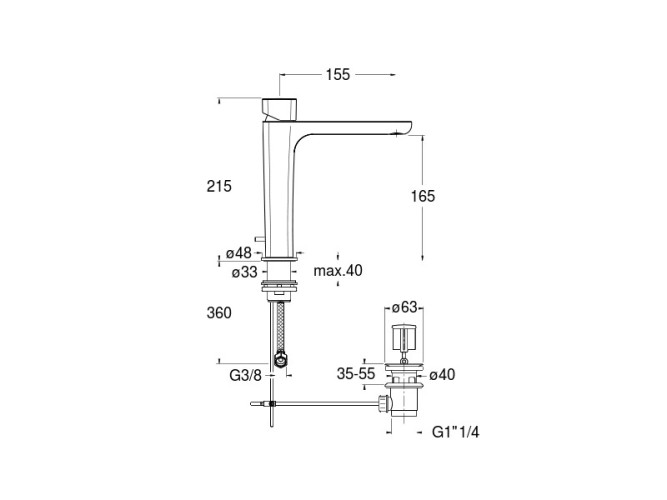 Смеситель для раковины CRISTINA KING KG22951