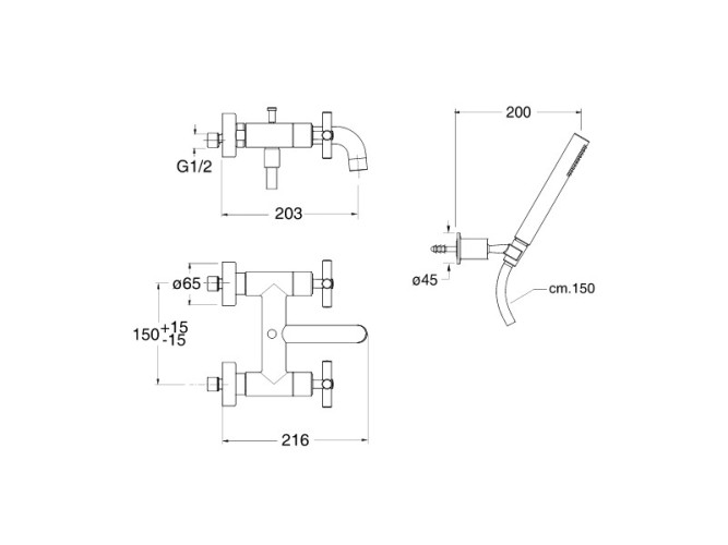 Смеситель для ванны CRISTINA EXCLUSIVE EV18192