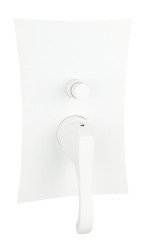 Emmevi Ares, встраиваемый в стену однорычажный смеситель для душа на 2 выхода, с кнопочным дивертером, цвет белый матовый