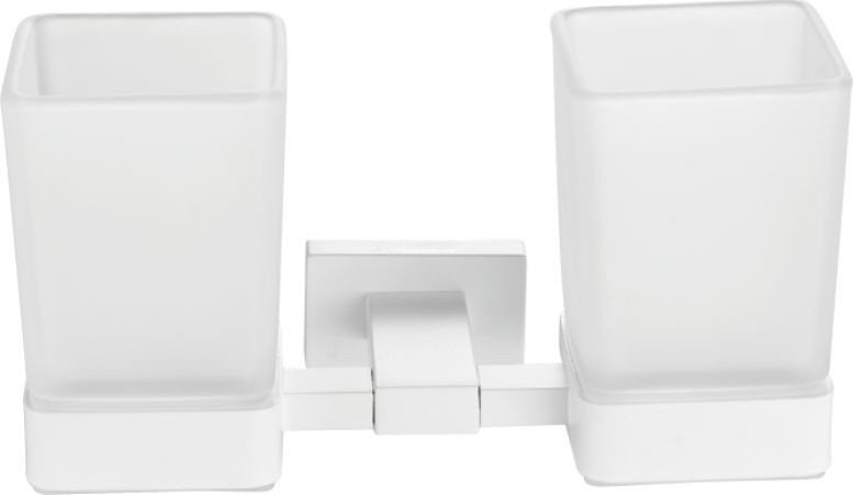 5006-F Стакан ДВОЙНОЙ нас., стеклянная (БЕЛЫЙ) ViEiR  (20/1шт)