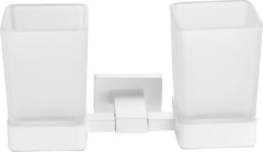 5006-F Стакан ДВОЙНОЙ нас., стеклянная (БЕЛЫЙ) ViEiR  (20/1шт)