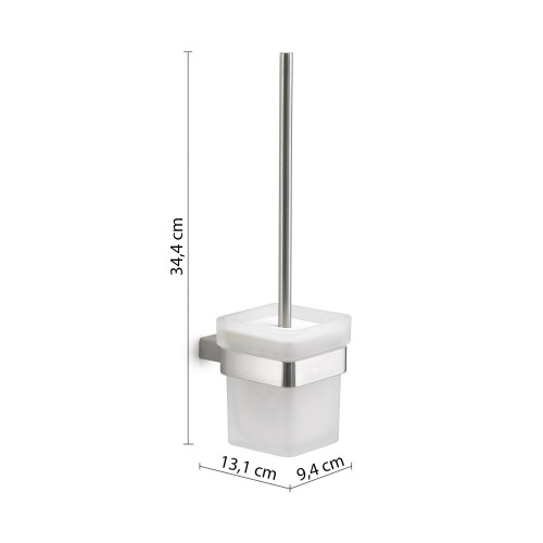 Gedy Maui, настенный стеклянный ерш, цвет зачищенный хром