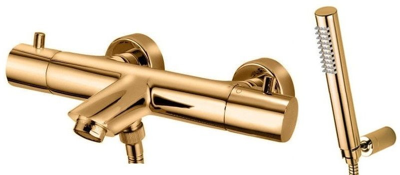 Смеситель Paffoni Light LIQ023HG с душем, золото медовое