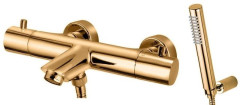 Смеситель Paffoni Light LIQ023HG с душем, золото медовое