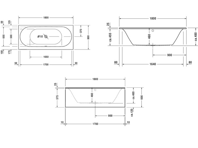 Ванна встраиваемая DURAVIT DARLING 760244000CE1000
