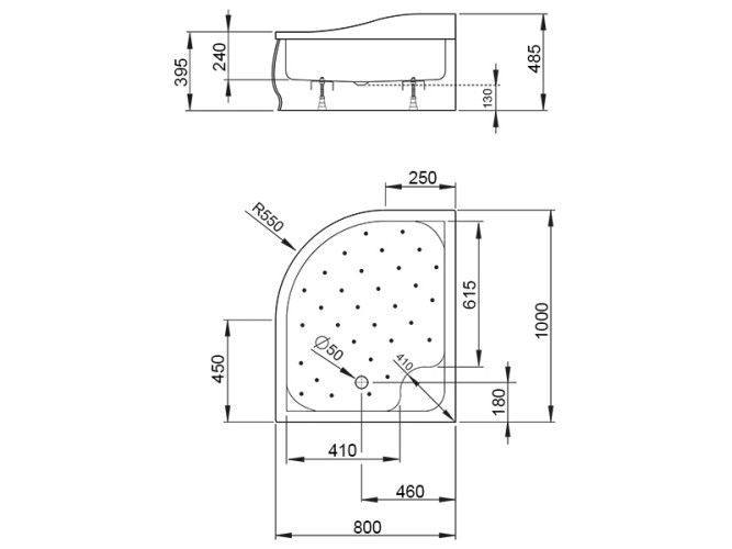 Душевой акриловый поддон RADAWAY KORFU 4E81400-03R