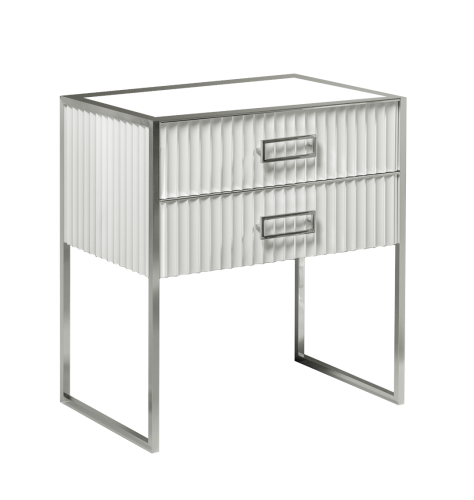 Тумба MONACO 80см h84см белая глянец + хром под раковину моноблок