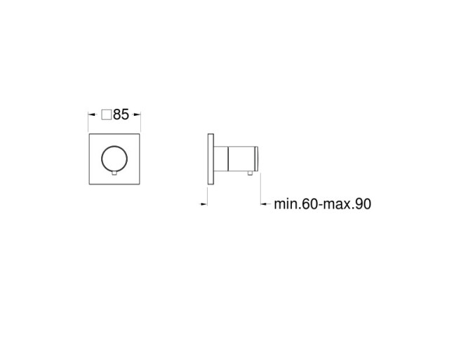 Наружный комплект для запорного клапана душа CRISTINA Thermostatic external parts XT72046