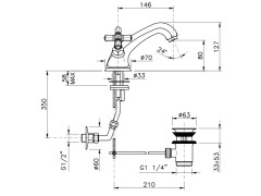 Смеситель для раковины NICOLAZZI TEIDE 1932CR45