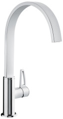 Emmevi Minu, однорычажный кухонный смеситель с поворотным изливом (излив 19,5 см), ручка со стержнем, без донного клапана, цвет хром