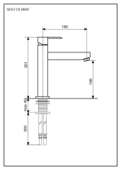 Emmevi Sicily, однорычажный кухонный смеситель с поворотным изливом, без донного клапана, 38007/CR, цвет хром