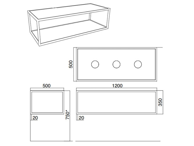 Держатель раковины навесной Scarabeo FRAME 1830/BS/92