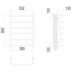 Полотенцесушитель TERMINUS Эконом Стандарт П6 500х600 NEW