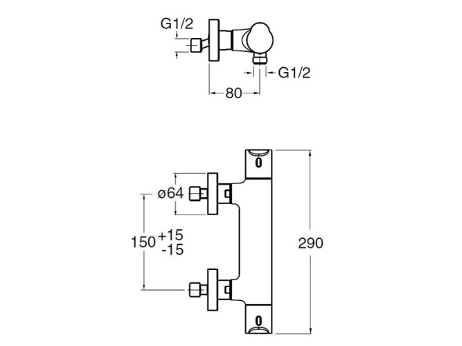 Смеситель для душа термостатический CRISTINA NEW DAY ND45151