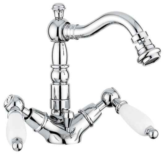 Emmevi Deco Ceramic, смеситель с донным клапаном для биде, цвет хром