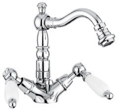 Emmevi Deco Ceramic, смеситель с донным клапаном для биде, цвет хром