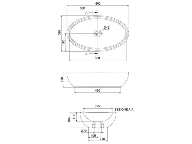 Раковина накладная Scarabeo PLANET 8111