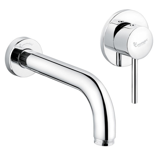 Emmevi Piper, встраиваемый в стену однорычажный смеситель для раковины, без донного клапана, цвет зачищенное золото