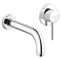 Emmevi Piper, встраиваемый в стену однорычажный смеситель для раковины, без донного клапана, цвет зачищенное золото