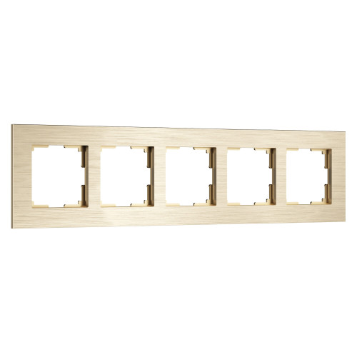 Рамка из металла на 5 постов AluMax шампань алюминий W0053511