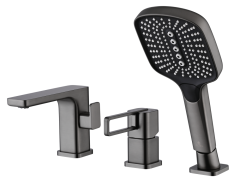 12133-Q Смеситель на борт ванны (3-отв,ГРАФИТ)  GANZER (10/1шт)