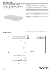 Раковина полувстраиваемая TOTO TR L4716RE#XW