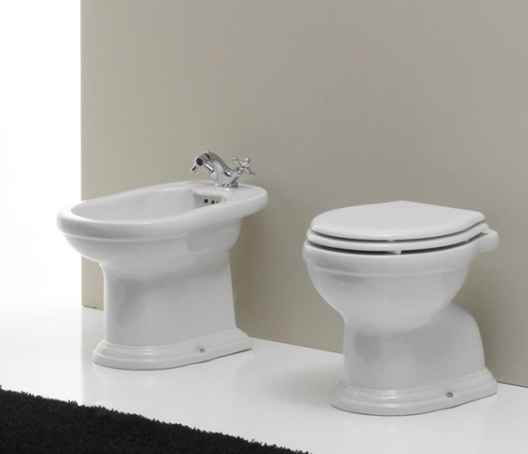 Neroceramica Roma, унитаз напольный приставной 51х37хh40 + сиденье с микролифтом, цвет белый